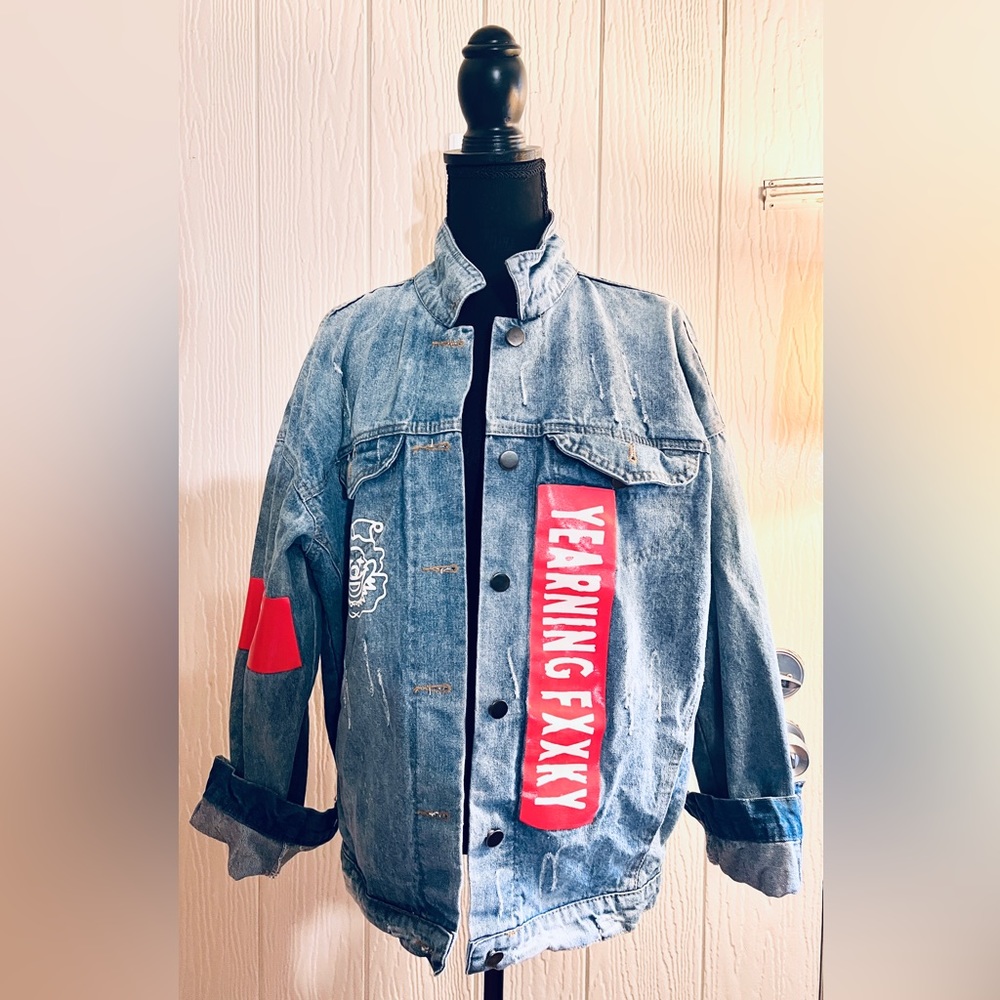 Fashion Street Printed Denim Jacket